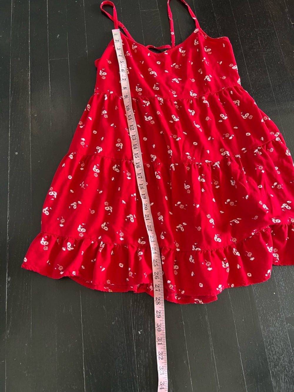Hollister Red Floral Spaghetti Strap Dress - Picture 5 of 8